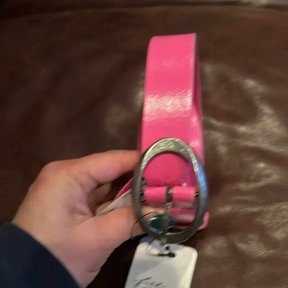 New Free People Kit Patent Leather Belt Cherry Blossom Pink Sz S/M